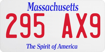 MA license plate 295AX9