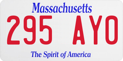 MA license plate 295AY0