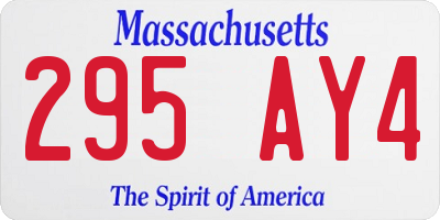 MA license plate 295AY4