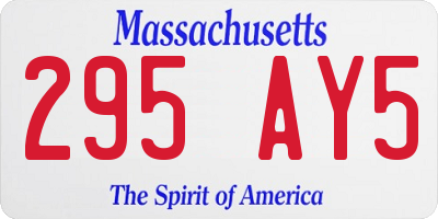 MA license plate 295AY5
