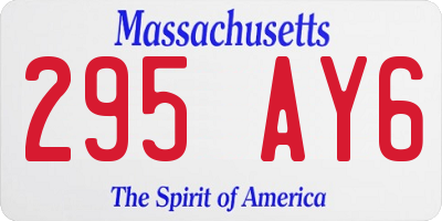 MA license plate 295AY6