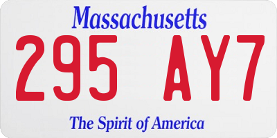 MA license plate 295AY7