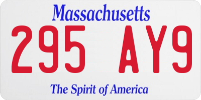 MA license plate 295AY9