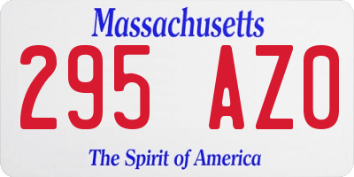 MA license plate 295AZ0