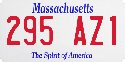 MA license plate 295AZ1