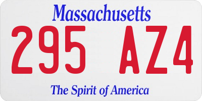 MA license plate 295AZ4