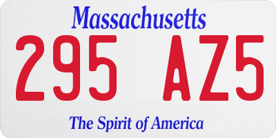 MA license plate 295AZ5