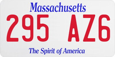 MA license plate 295AZ6
