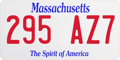 MA license plate 295AZ7