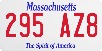 MA license plate 295AZ8