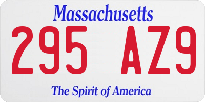 MA license plate 295AZ9