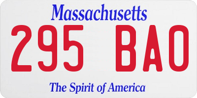 MA license plate 295BA0