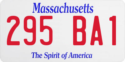 MA license plate 295BA1