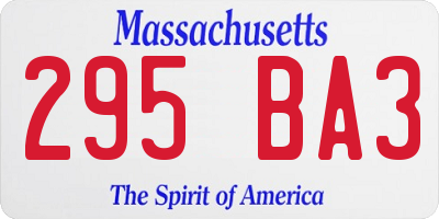 MA license plate 295BA3