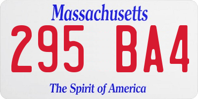 MA license plate 295BA4