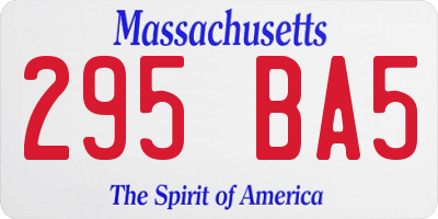 MA license plate 295BA5