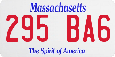 MA license plate 295BA6
