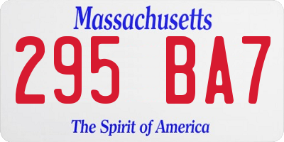 MA license plate 295BA7