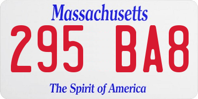 MA license plate 295BA8