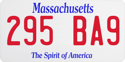 MA license plate 295BA9