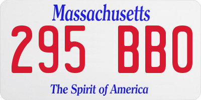 MA license plate 295BB0