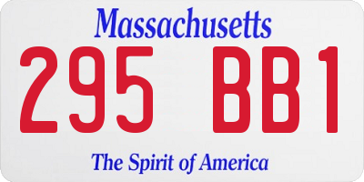 MA license plate 295BB1