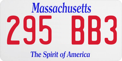 MA license plate 295BB3