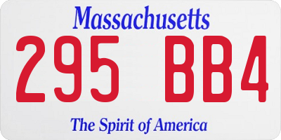 MA license plate 295BB4