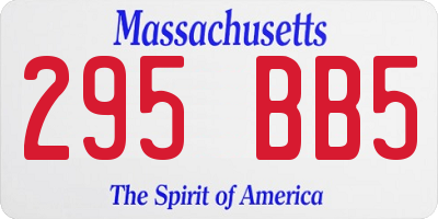 MA license plate 295BB5