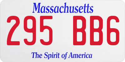MA license plate 295BB6