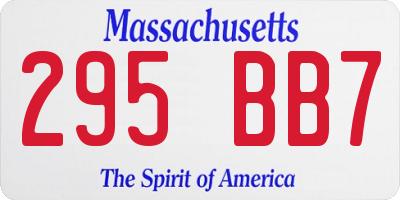 MA license plate 295BB7