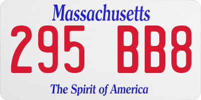 MA license plate 295BB8