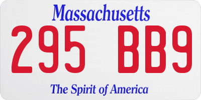 MA license plate 295BB9