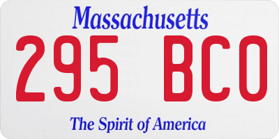 MA license plate 295BC0