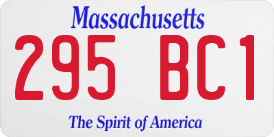 MA license plate 295BC1