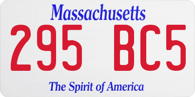 MA license plate 295BC5