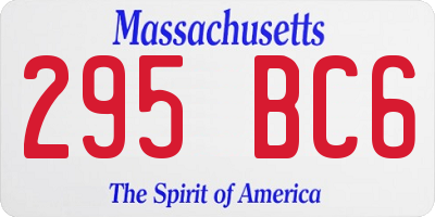 MA license plate 295BC6