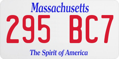 MA license plate 295BC7