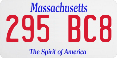MA license plate 295BC8