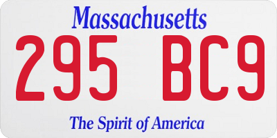 MA license plate 295BC9