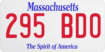 MA license plate 295BD0