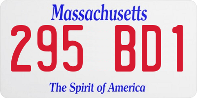 MA license plate 295BD1