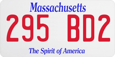 MA license plate 295BD2