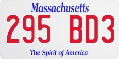 MA license plate 295BD3