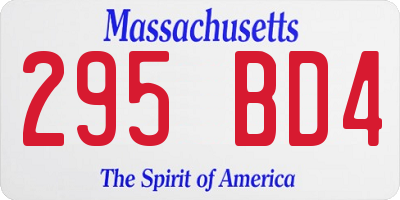 MA license plate 295BD4