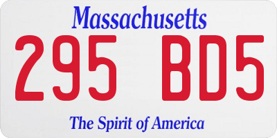 MA license plate 295BD5