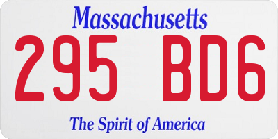 MA license plate 295BD6