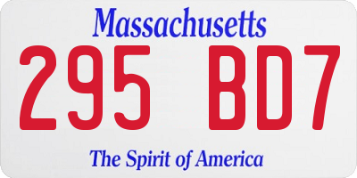 MA license plate 295BD7