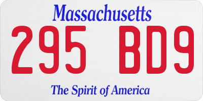 MA license plate 295BD9