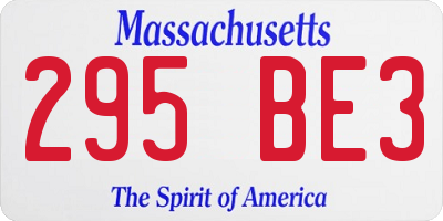 MA license plate 295BE3